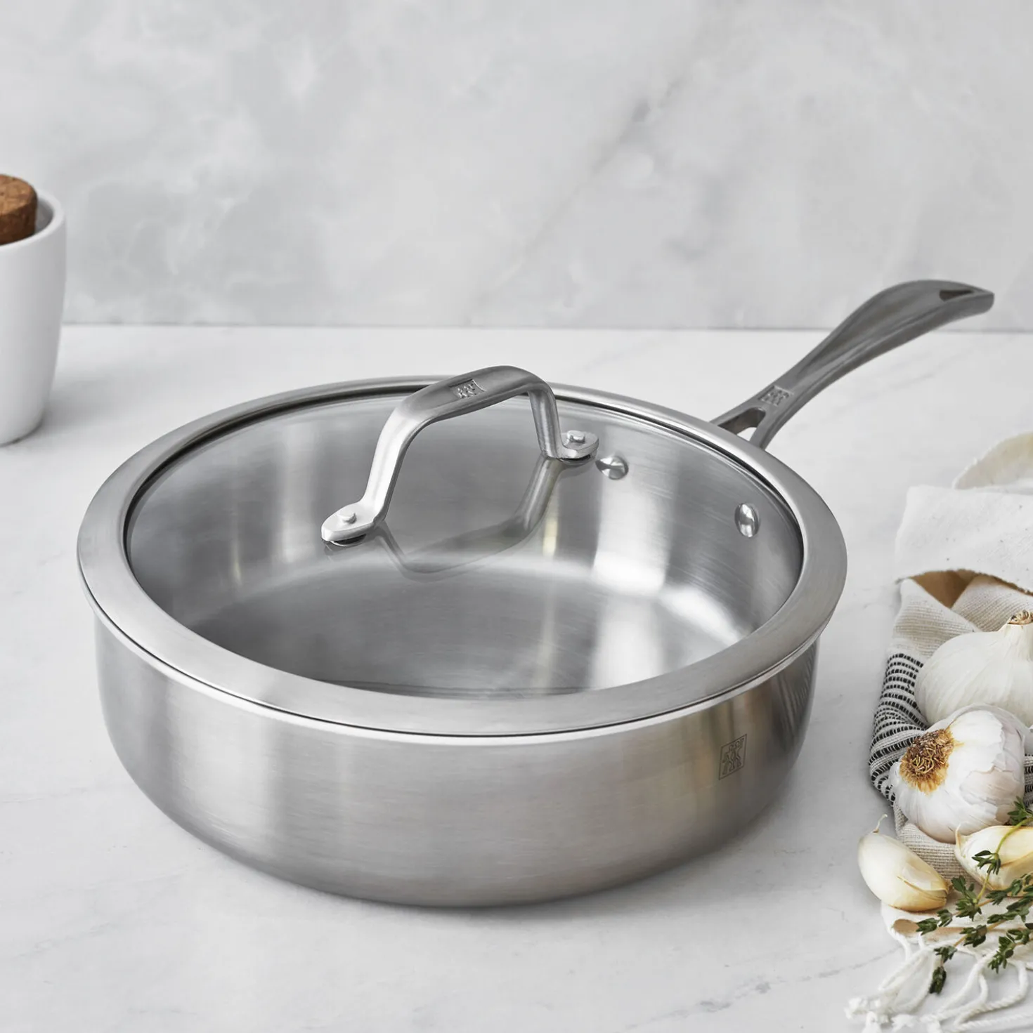 3 qt, Stainless Steel, Saute Pan