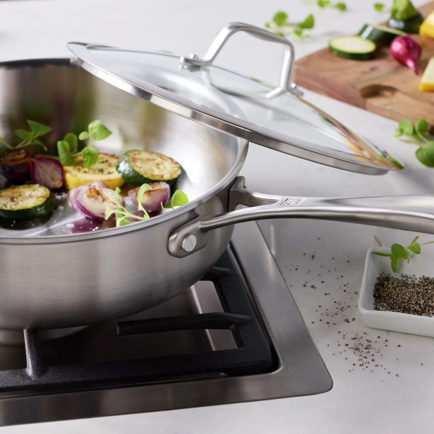 3 qt, Stainless Steel, Saute Pan