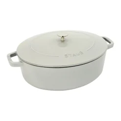 6.25 qt, Wide Oval Dutch Oven, white truffle