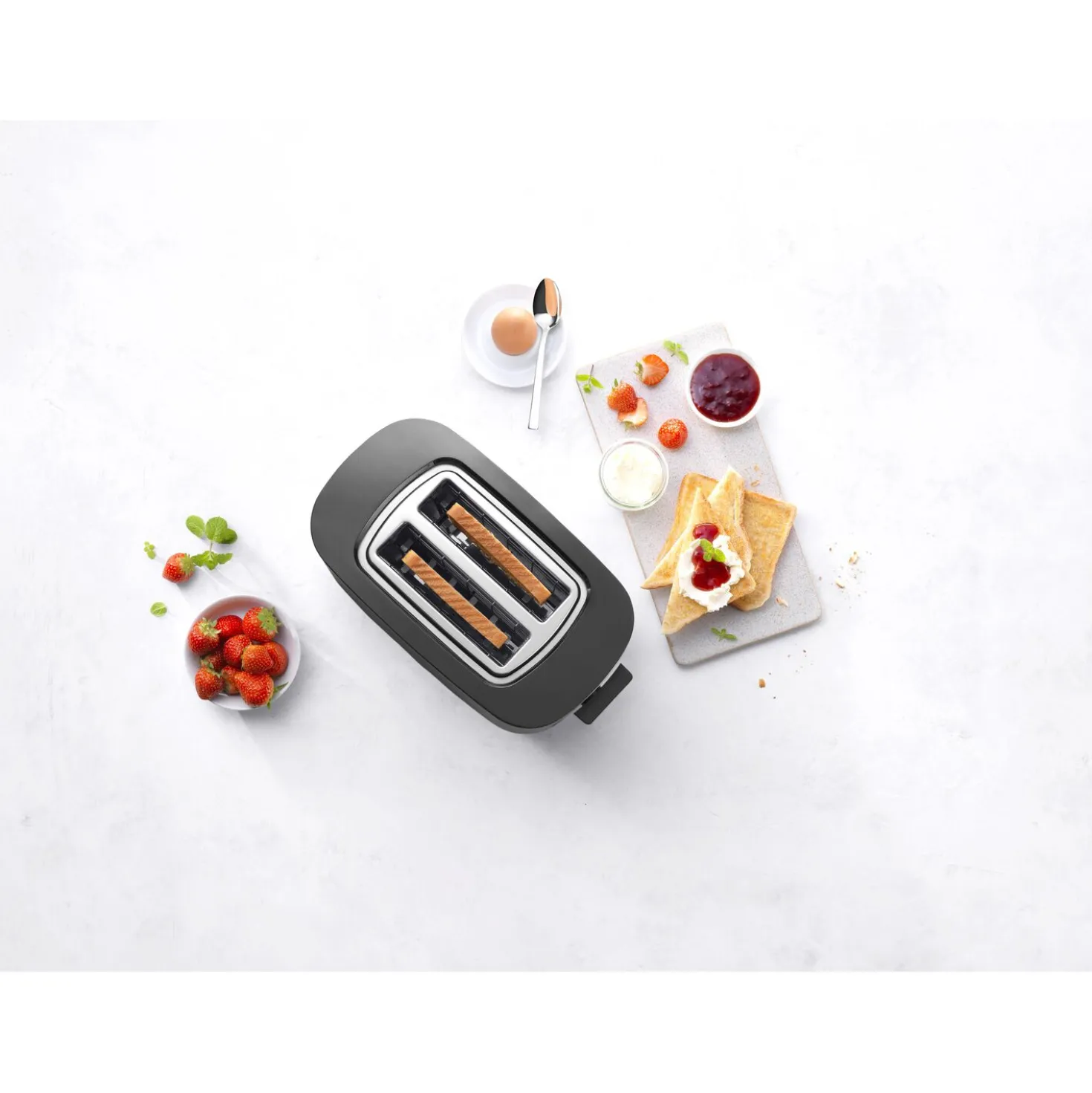 2 Short Slots Toaster, Black Matte