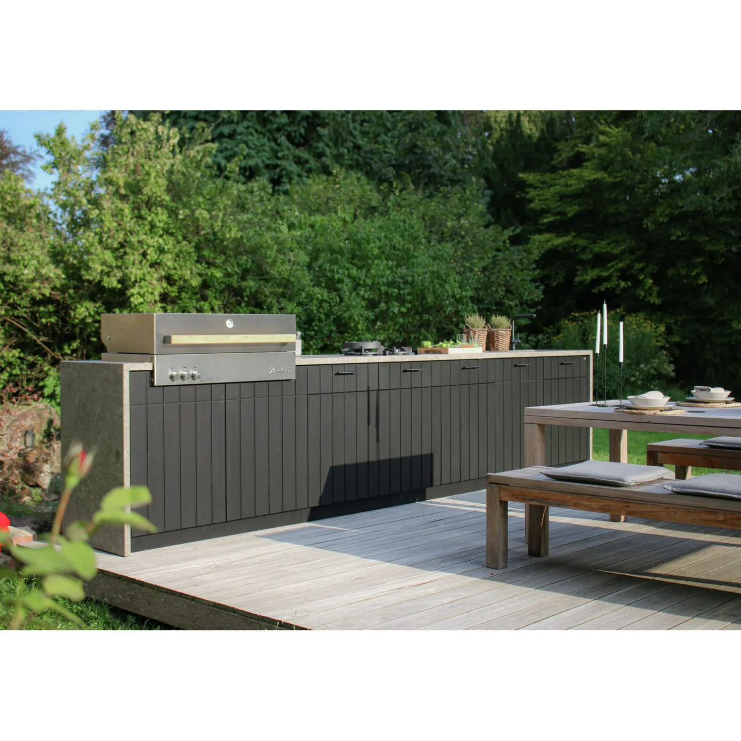 Built-in Propane Gas Grill, silver
