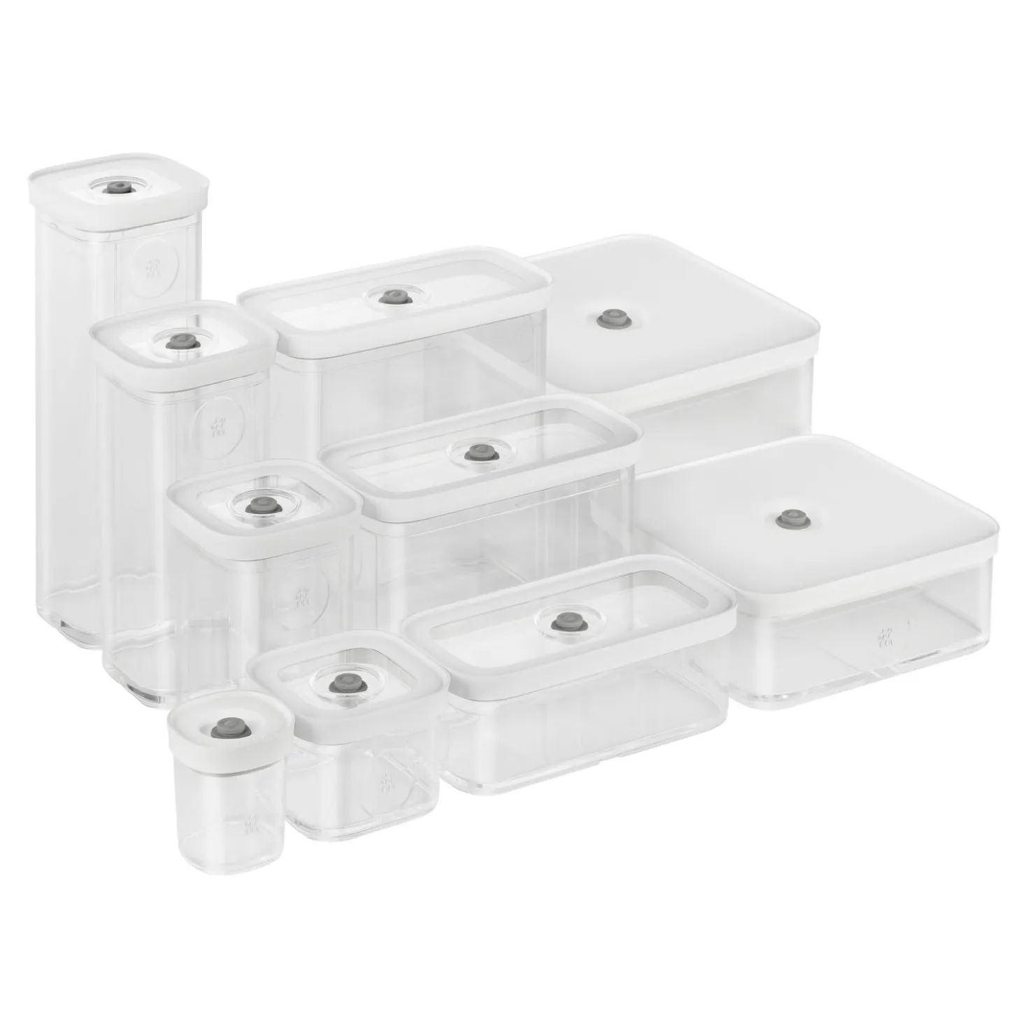 CUBE Container 2L / 21 cm, 4.2 Qt, Transparent-white