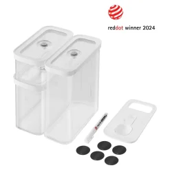 CUBE Container Set, M / 5-pc, transparent-white