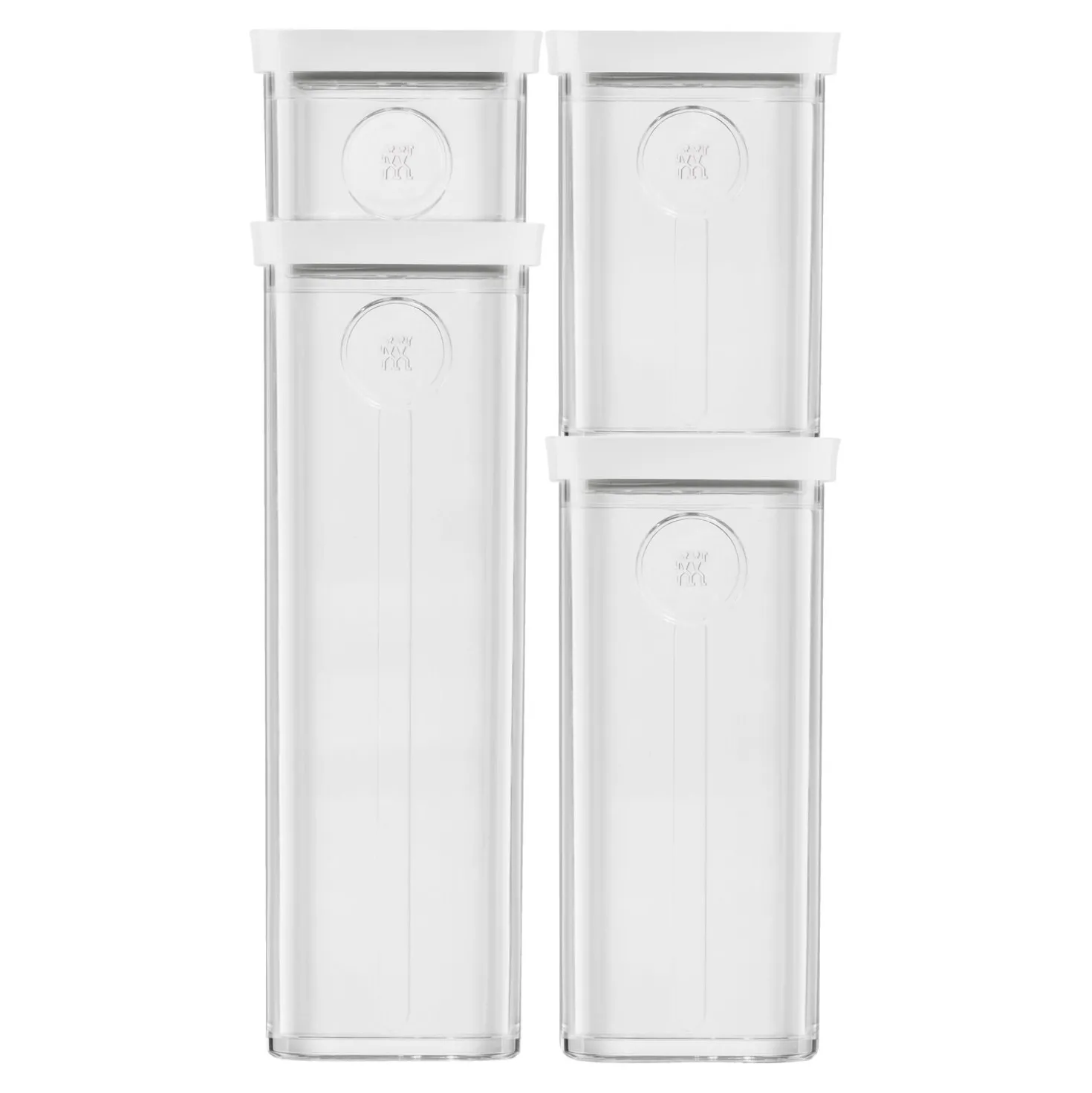 CUBE Container Set 4S / 11 cm, 1.75 Qt, Transparent-white