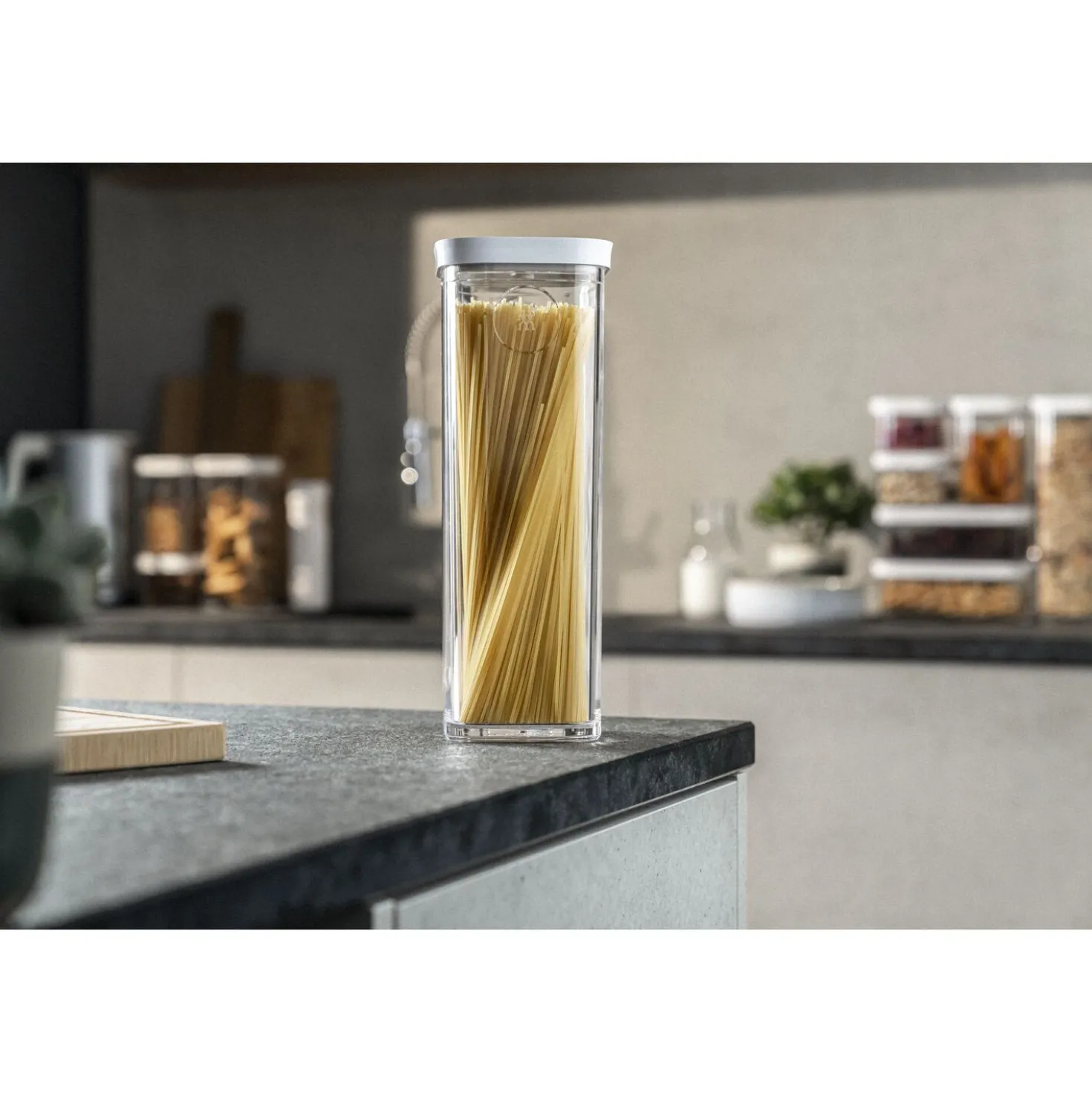 CUBE Container Set 4S / 11 cm, 1.75 Qt, Transparent-white