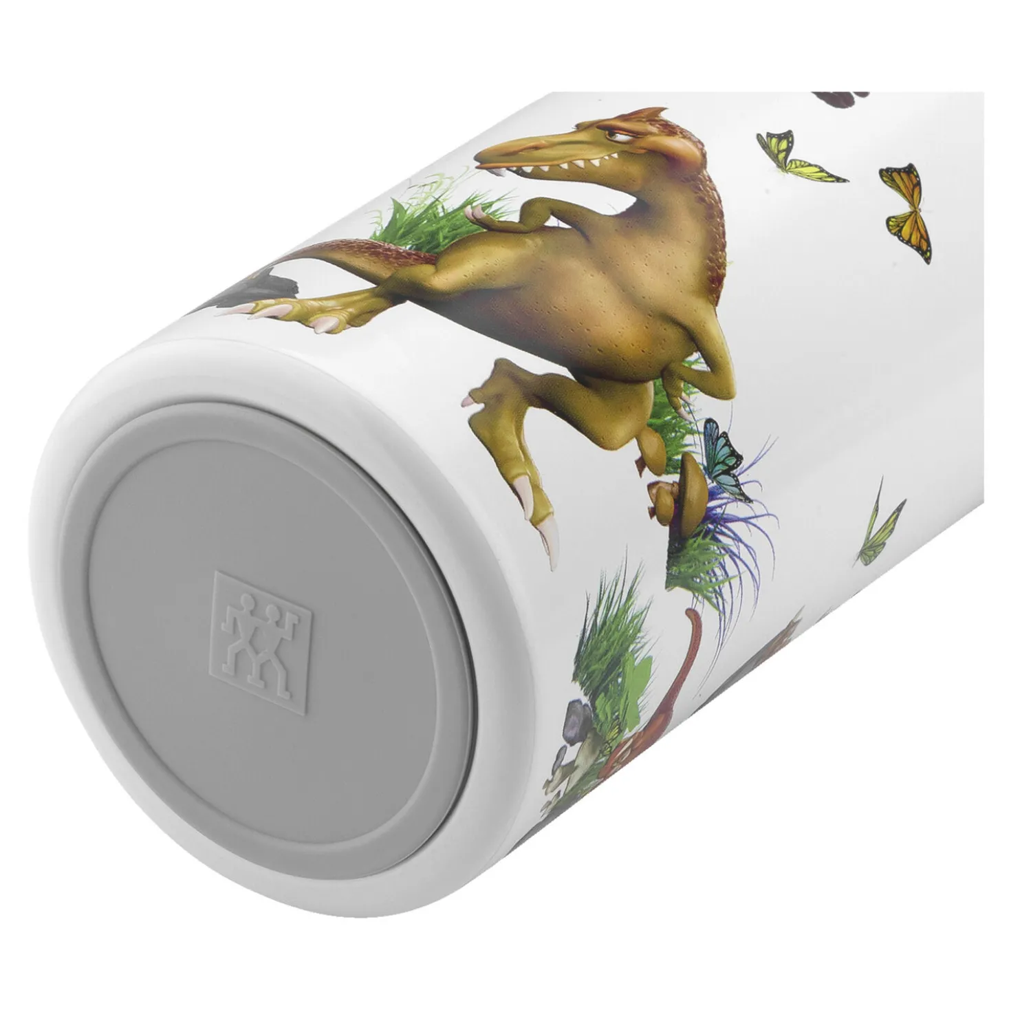 Dinos Drinking Bottle, 350 ml, stainless steel, white-grey