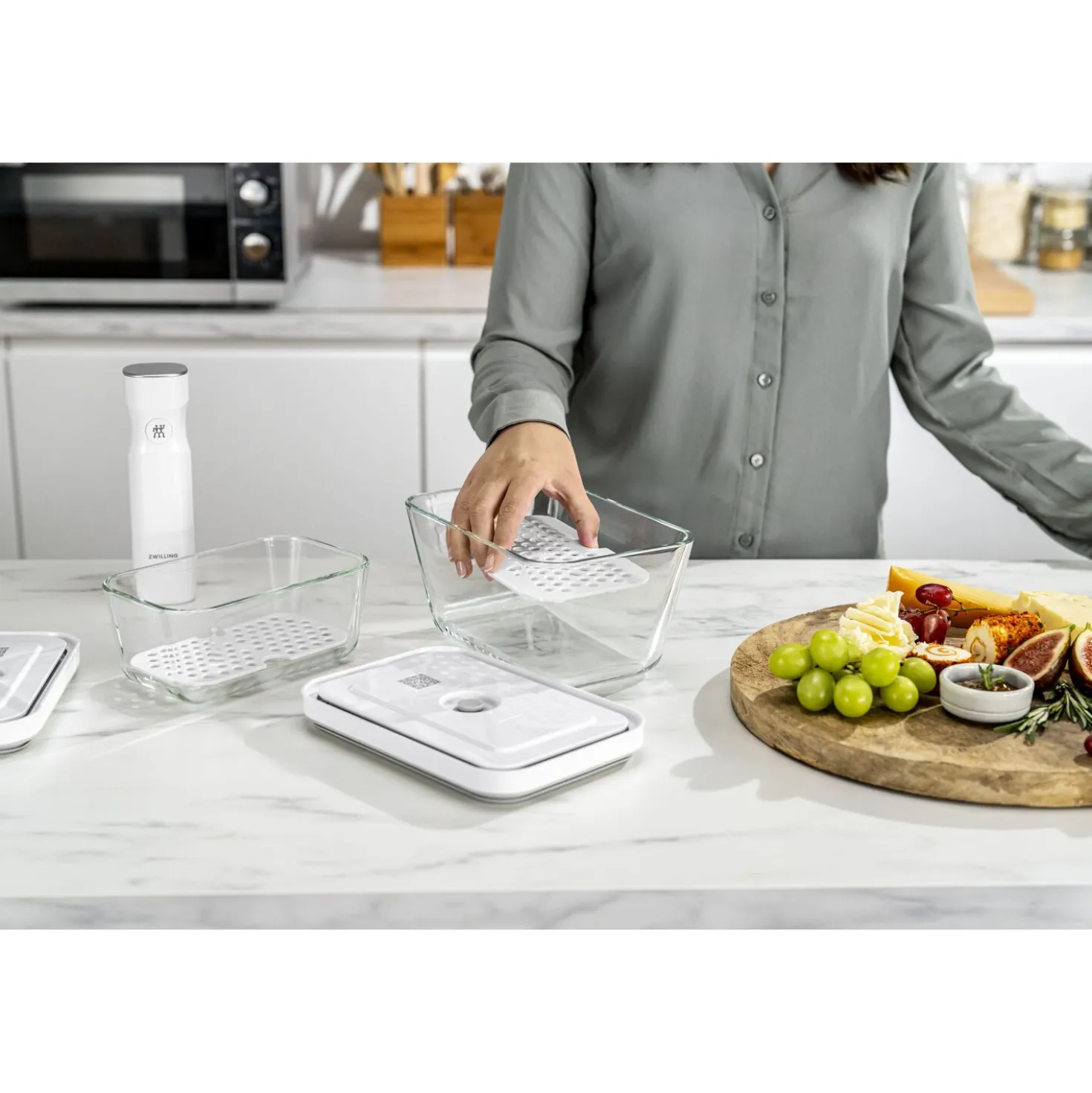 Drip tray set for glass containers, M/L / 2-pc