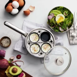 Egg poacher 18 cm, 18/10 Stainless Steel, silver