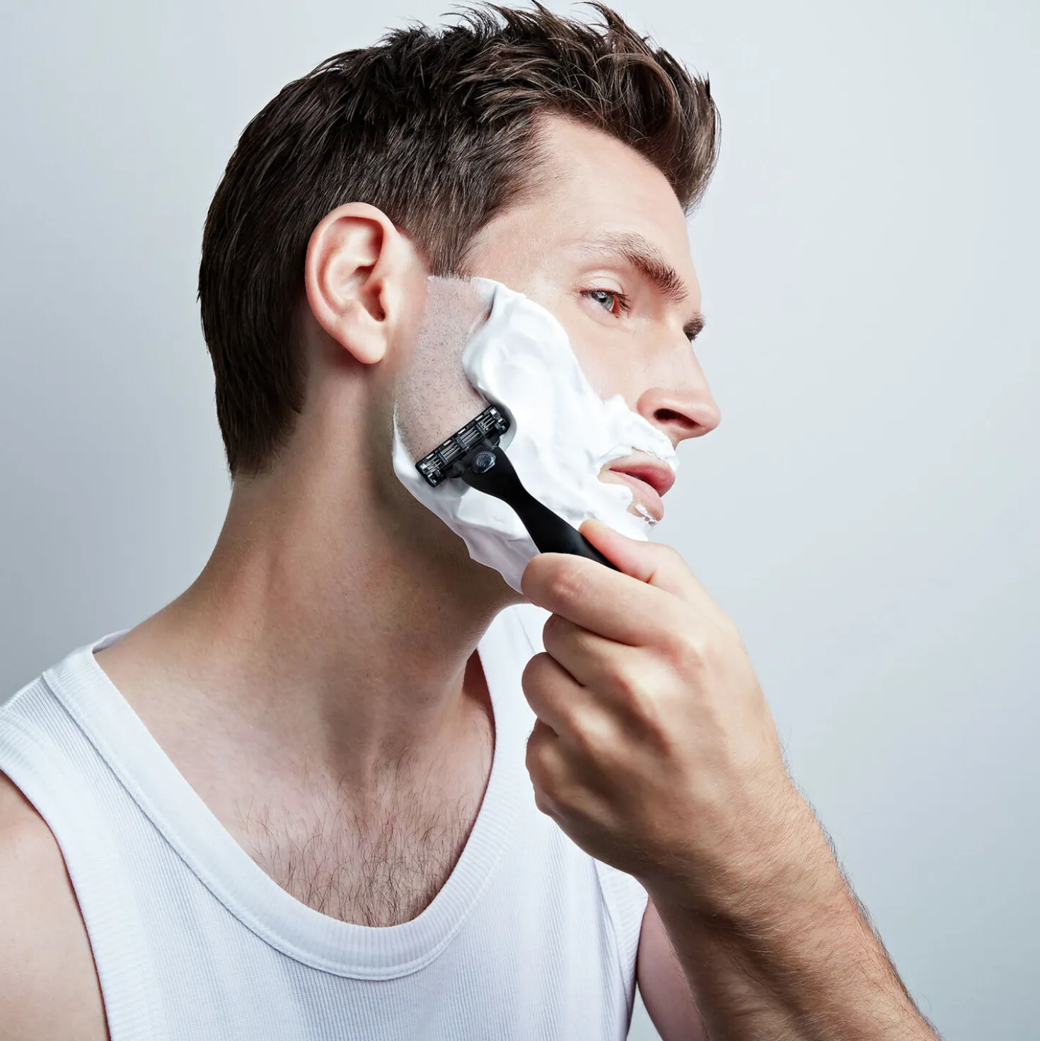 Facial razors, stainless steel | black matte