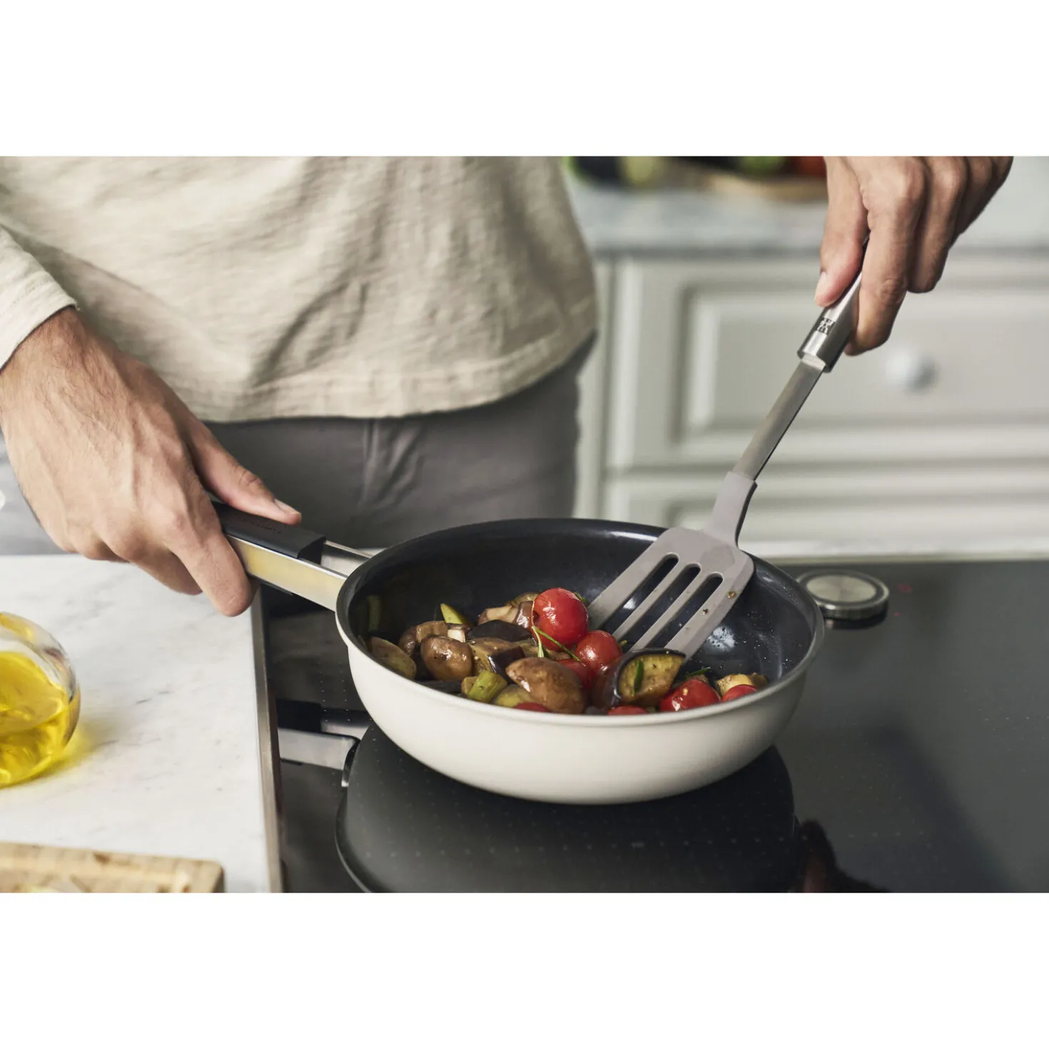 Frying pan, 11 inch, 18/10 Stainless Steel, Ceramic non-stick coating