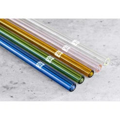 Glass Straw - Colored - Straight Set