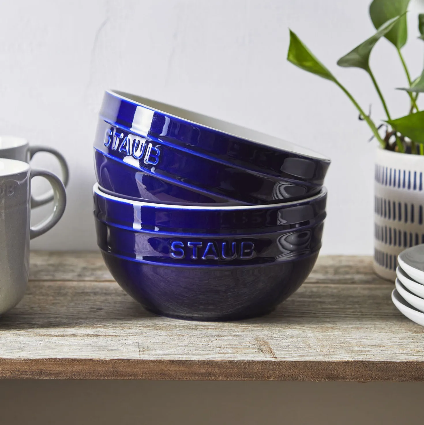 6.5-inch / 2-pc, Large Universal Bowl Set, dark blue