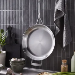 12.5-inch, 18/10 Stainless Steel, Fry Pan With Helper Handle