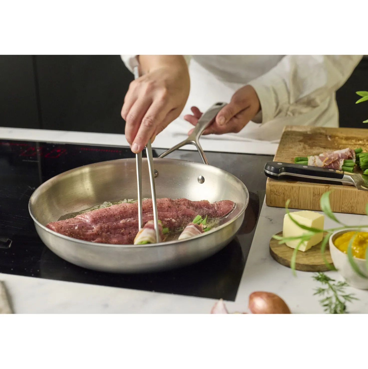 12.5-inch, 18/10 Stainless Steel, Frying Pan