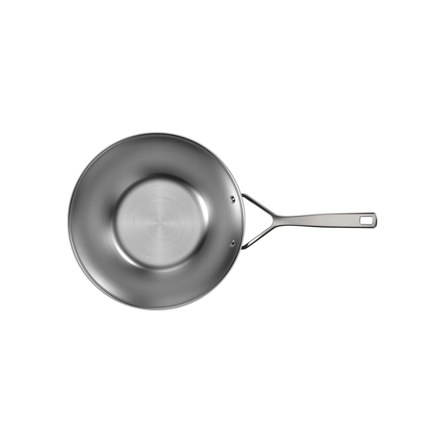 12-inch, 18/10 Stainless Steel, Wok, Silver-black