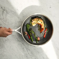 12-inch, 18/10 Stainless Steel, Wok With Lid, Silver