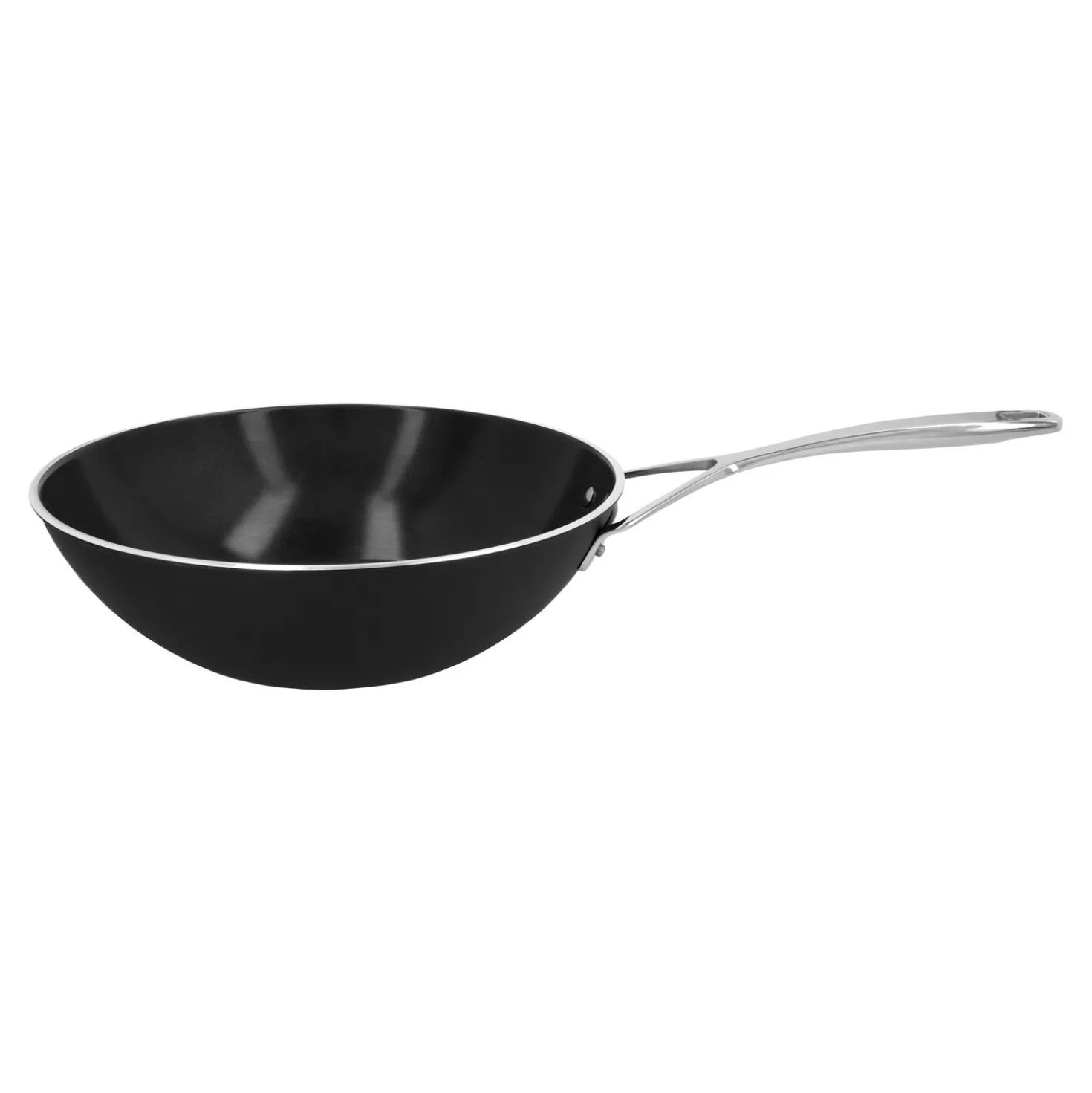 12-inch, Aluminum, Wok With Ceramic Coating, Black Matte