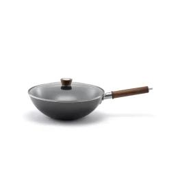 12-inch, Carbon Steel, Wok With Lid, Black Matte
