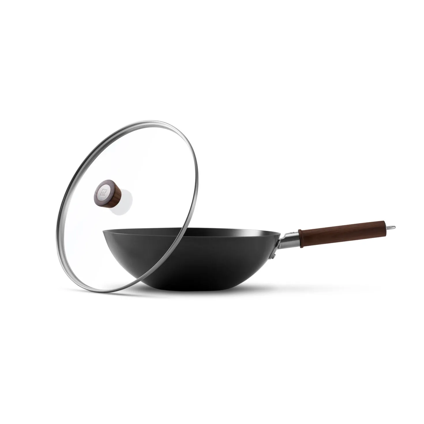 12-inch, Carbon Steel, Wok With Lid, Black Matte