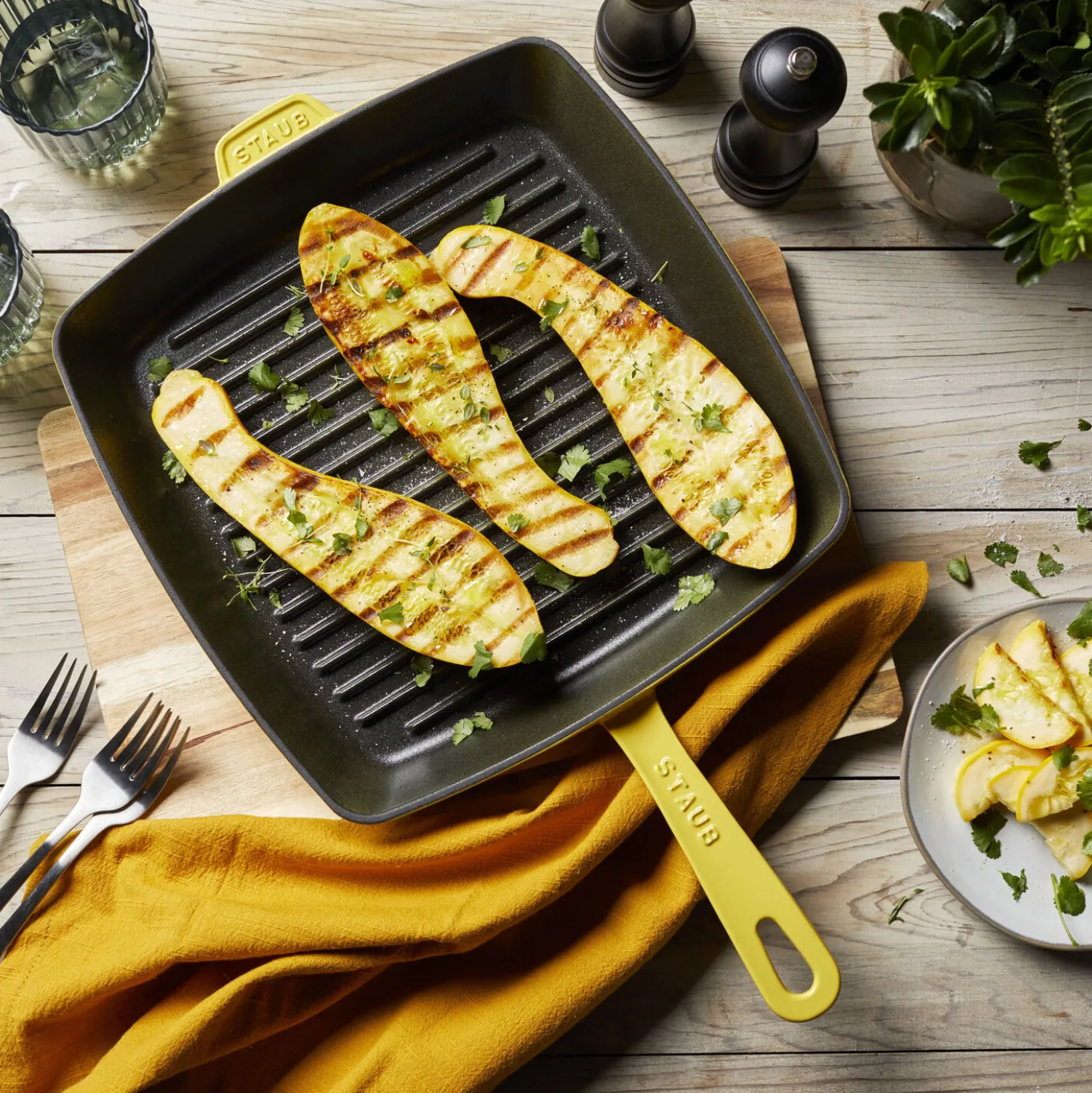 12-inch, Cast Iron, Square, Grill Pan, Citron