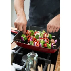 12-inch, Cast Iron, Square, Grill Pan, Grenadine