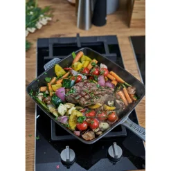 12-inch, Cast Iron, Square, Grill Pan, Graphite Grey