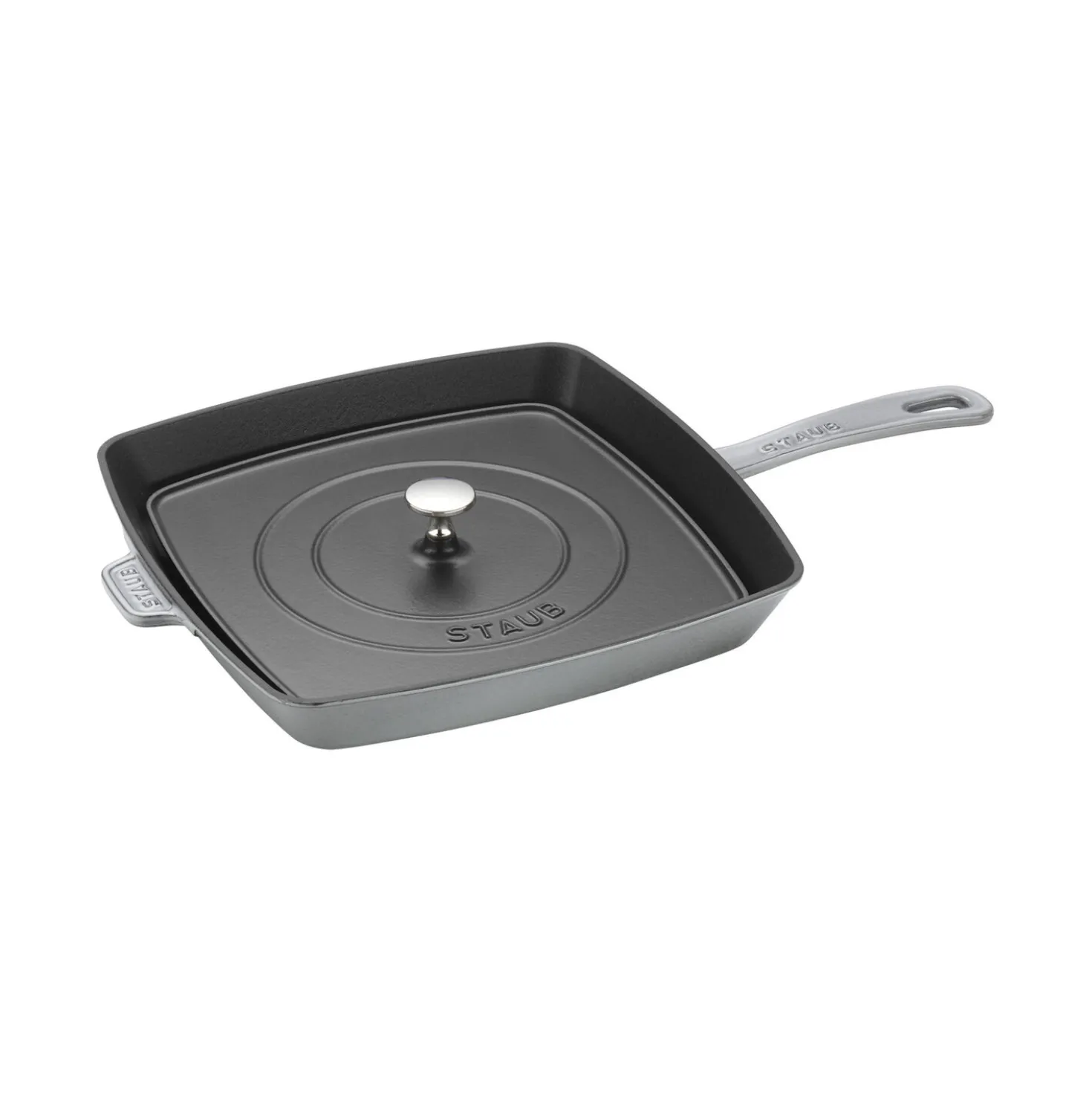12-inch, Cast Iron, Square, Grill Pan, Graphite Grey