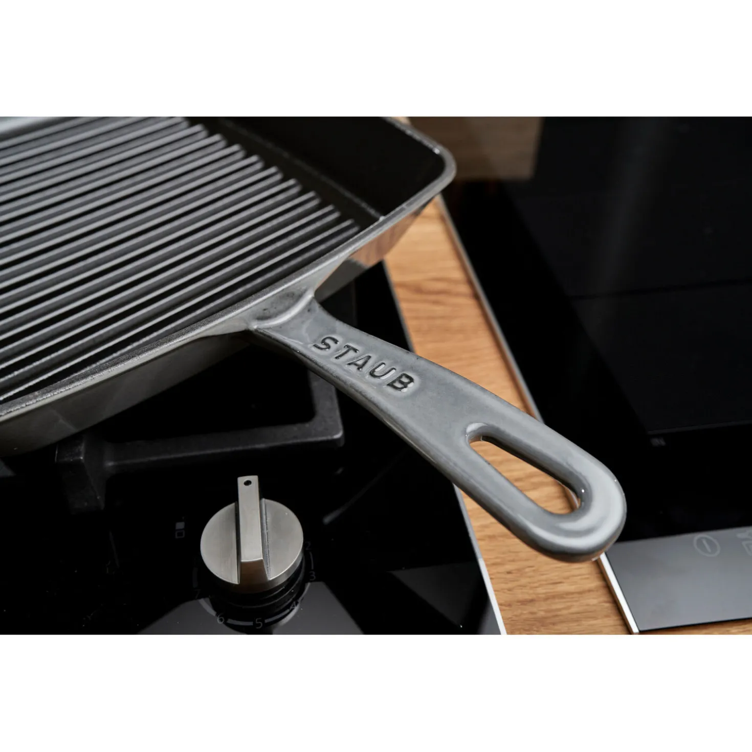 12-inch, Cast Iron, Square, Grill Pan, Graphite Grey