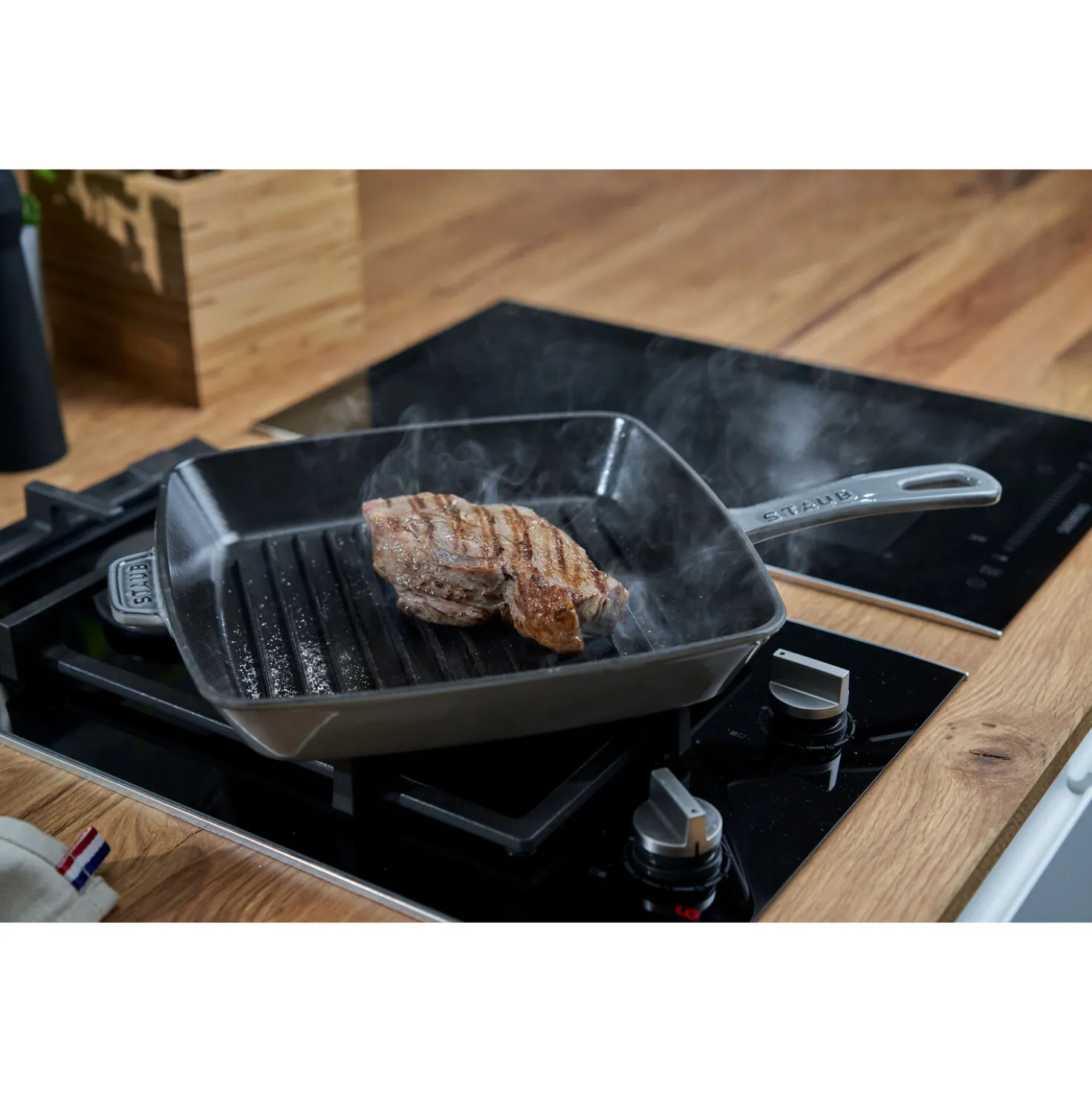 12-inch, Cast Iron, Square, Grill Pan, Graphite Grey