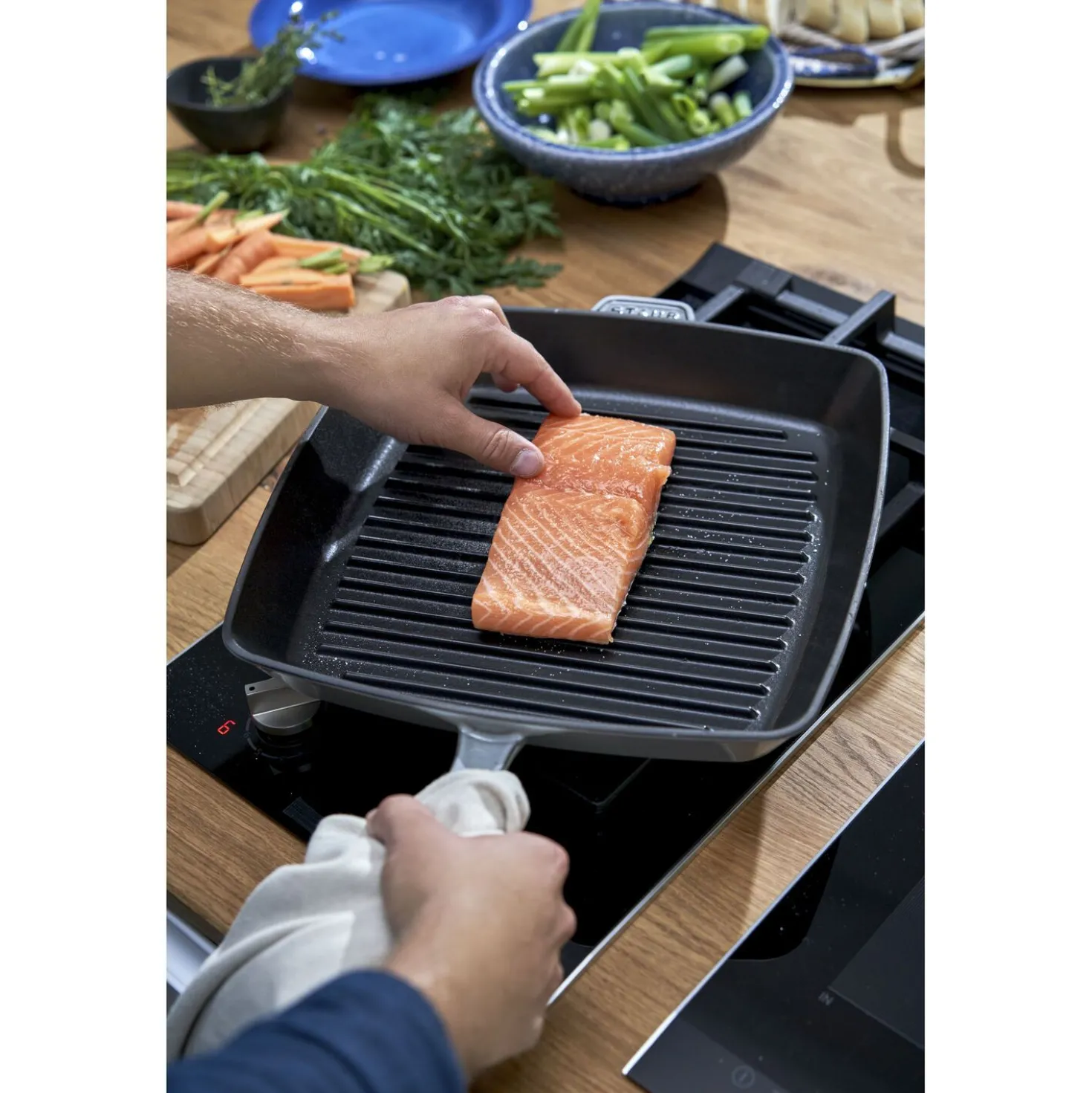 12-inch, Cast Iron, Square, Grill Pan, Graphite Grey