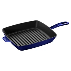 12-inch, Cast Iron, Square, Grill Pan, Dark Blue