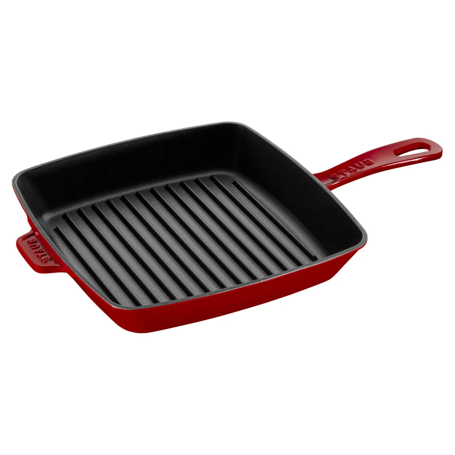 10-inch, Cast Iron, Square, Grill Pan, Cherry