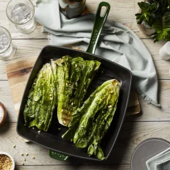12-inch, Cast Iron, Square, Grill Pan, Basil