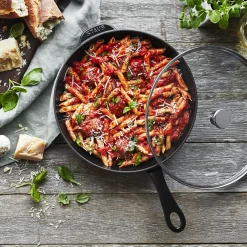 10-inch, Daily Pan With Glass Lid, Black Matte