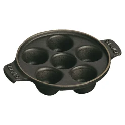 5.5-inch, Escargot Dish with six holes, black matte