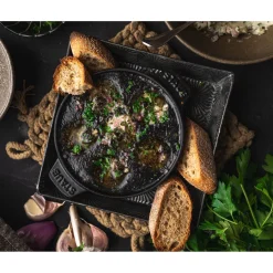 5.5-inch, Escargot Dish with six holes, black matte