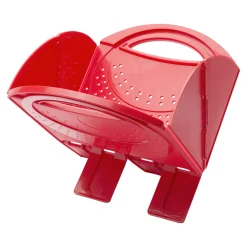 11.5-inch Foldable Colander - Red, Plastic