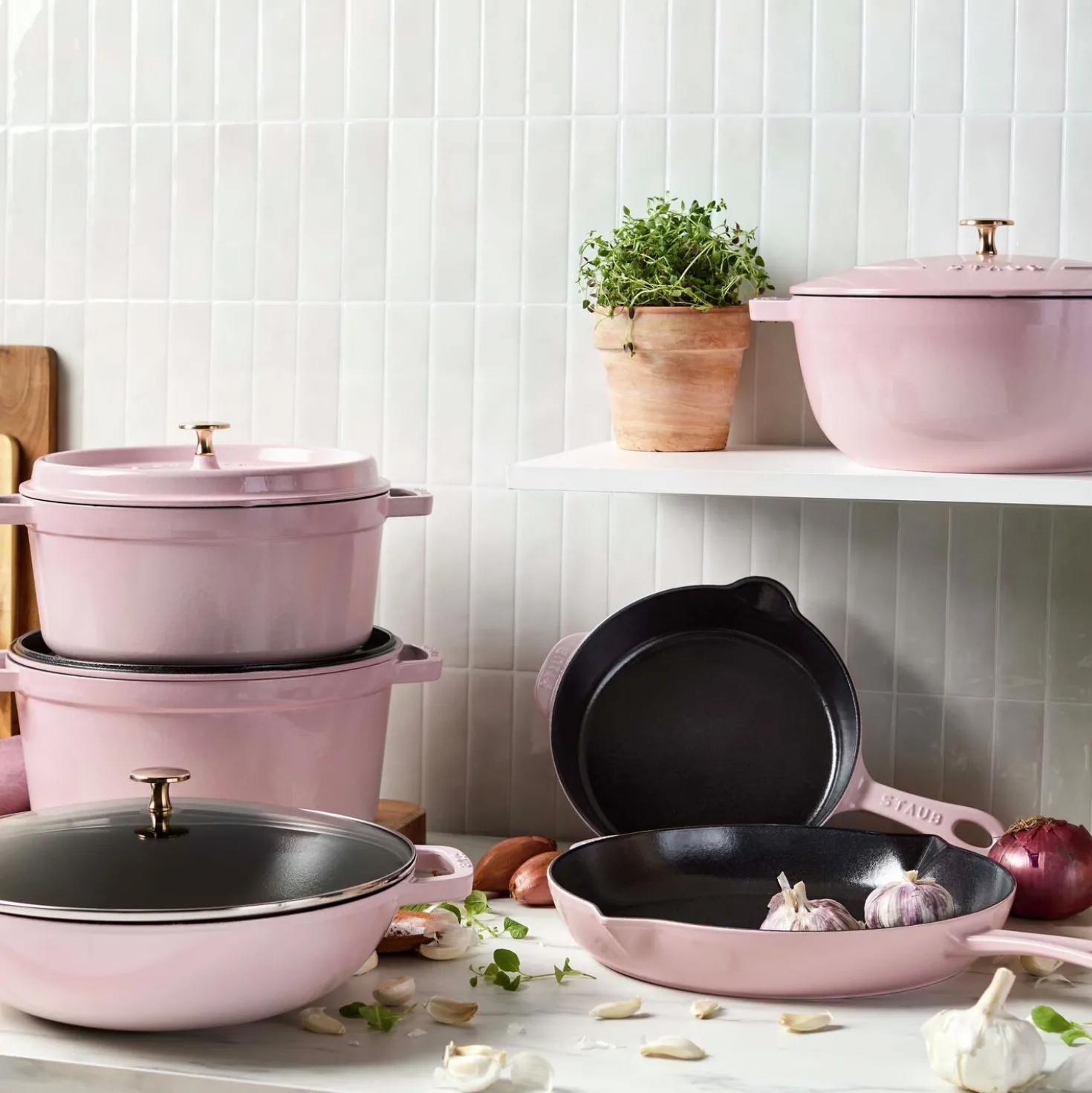 12-inch, Frying Pan, Pink Peony