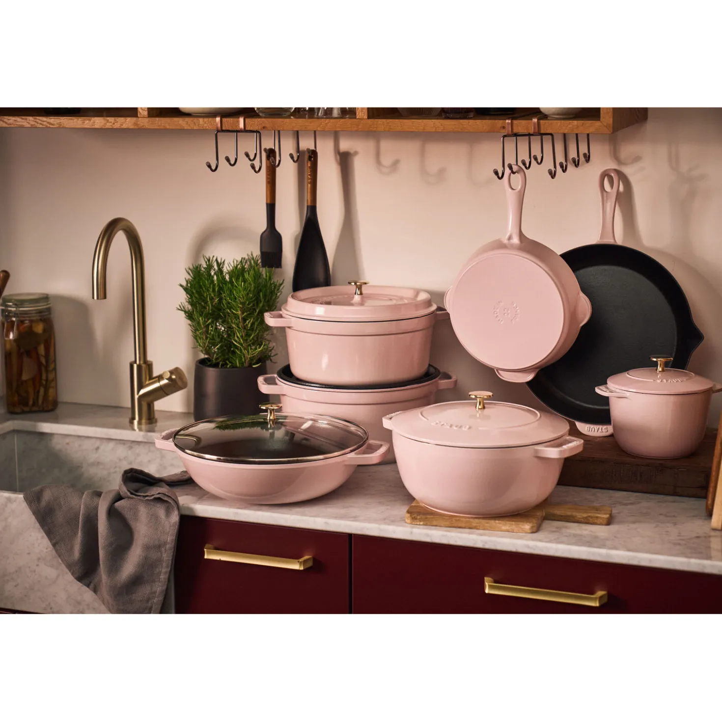 12-inch, Frying Pan, Pink Peony
