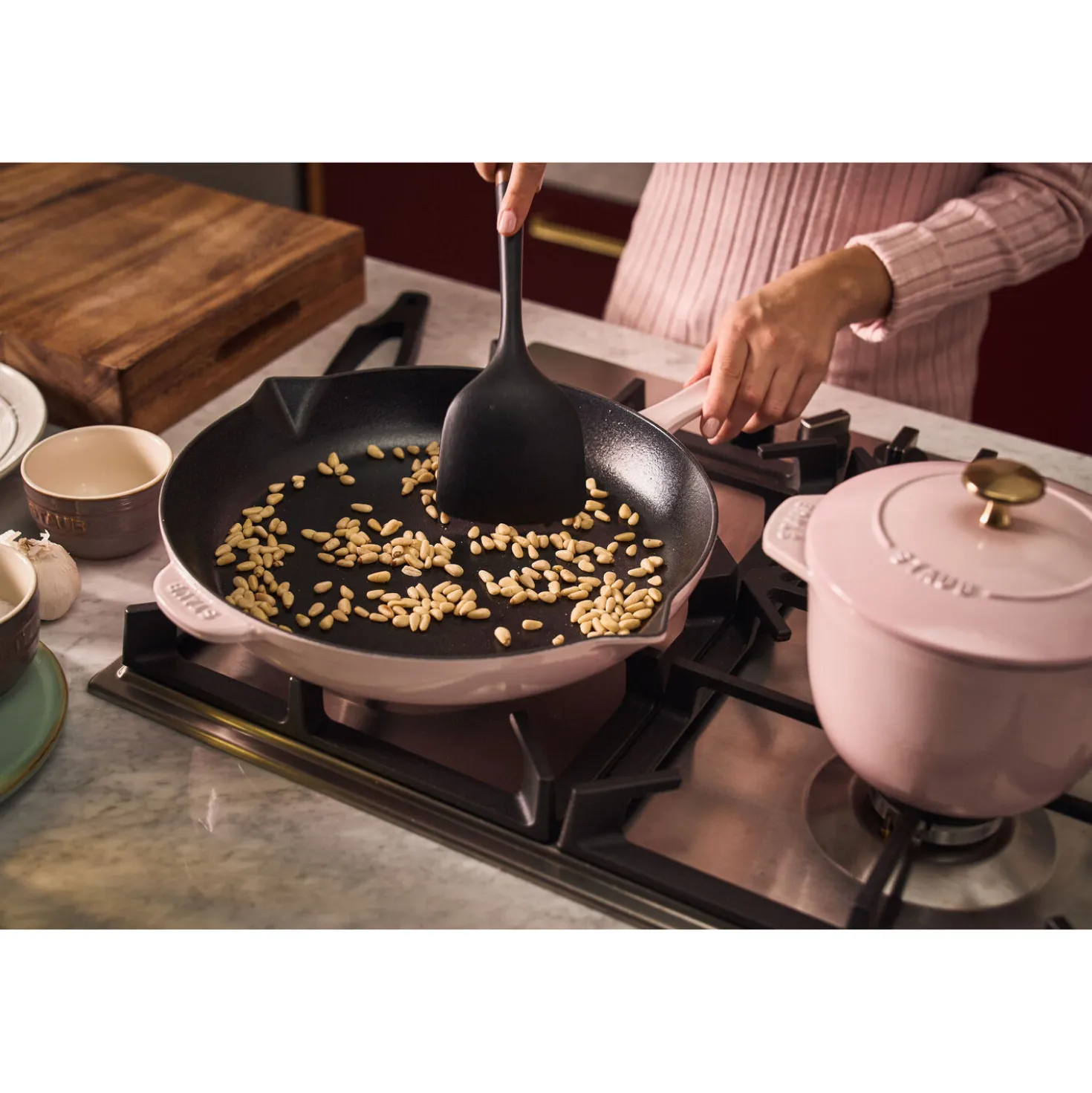 12-inch, Frying Pan, Pink Peony