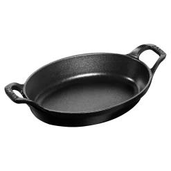 11-inch, Oval, Gratin Baking Dish, Black Matte