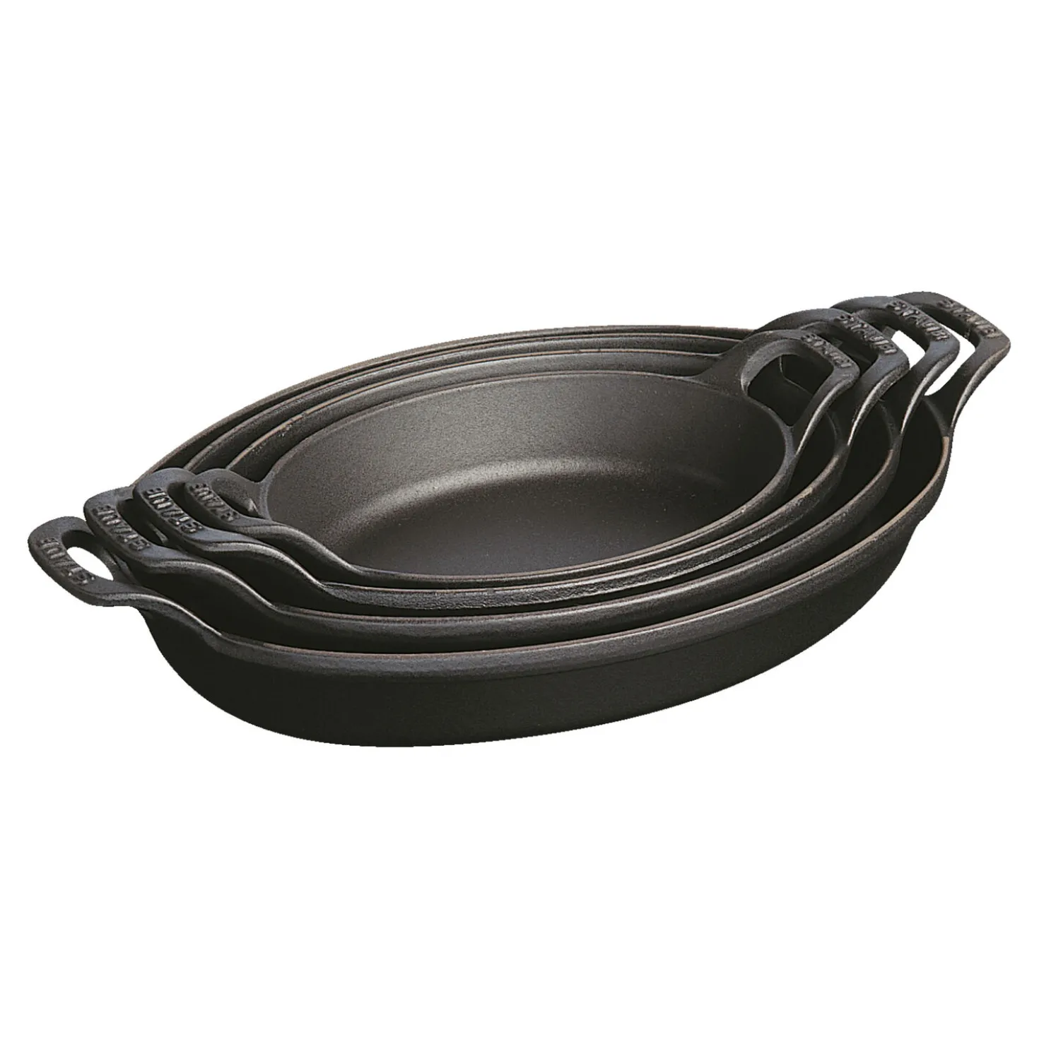 11-inch, Oval, Gratin Baking Dish, Black Matte