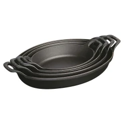 12.5-inch, Oval, Gratin Baking Dish, Black Matte