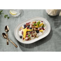10-inch, oval serving dish, white