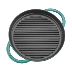10-inch, Round Double Handle Pure Grill, Turquoise