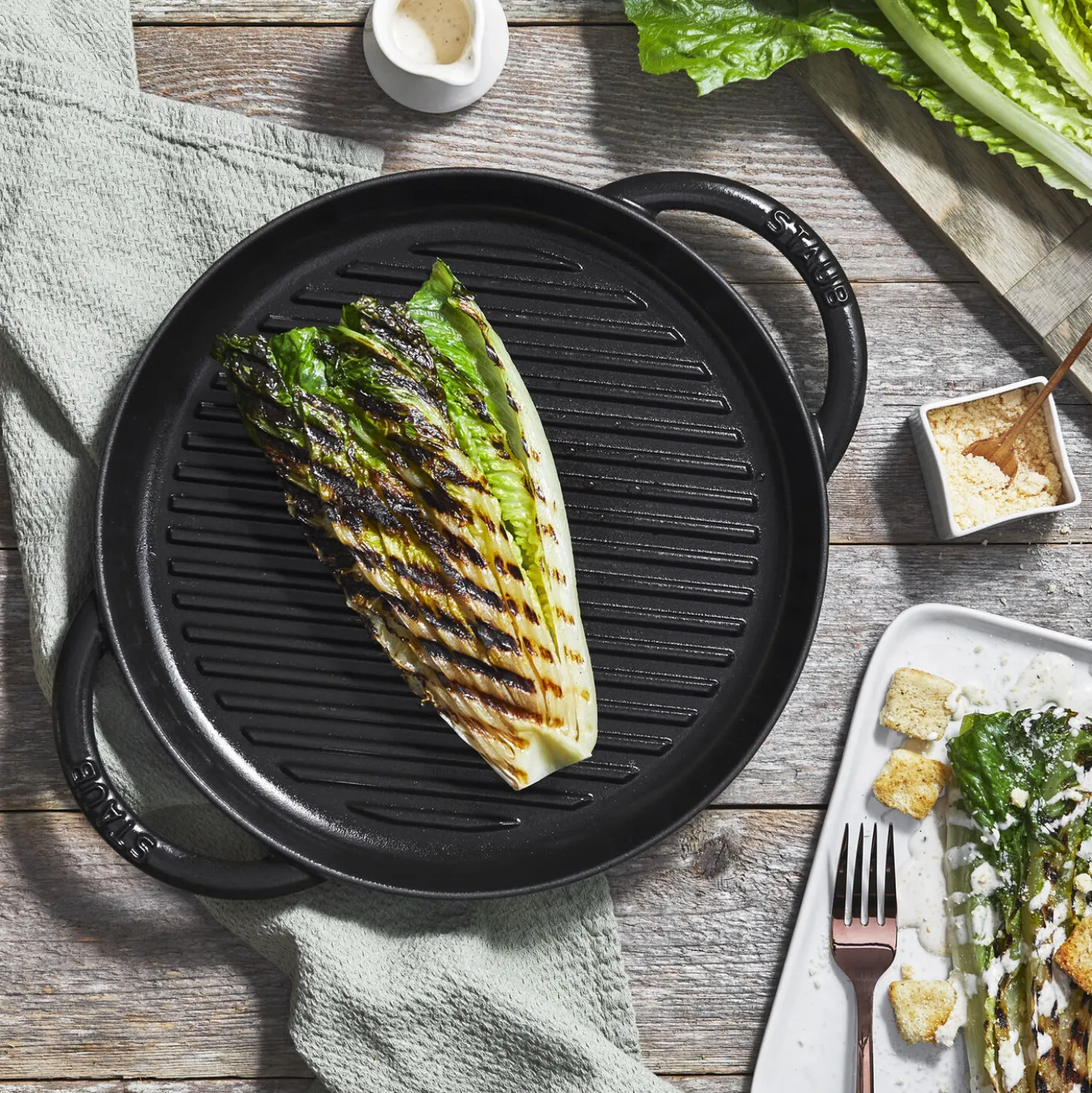 10-inch, Round Double Handle Pure Grill, black matte