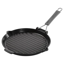 11-inch, Round, 10" Folding Grill - Black, Black Matte