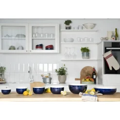 11.5-inch, Shallow Serving Bowl, dark blue