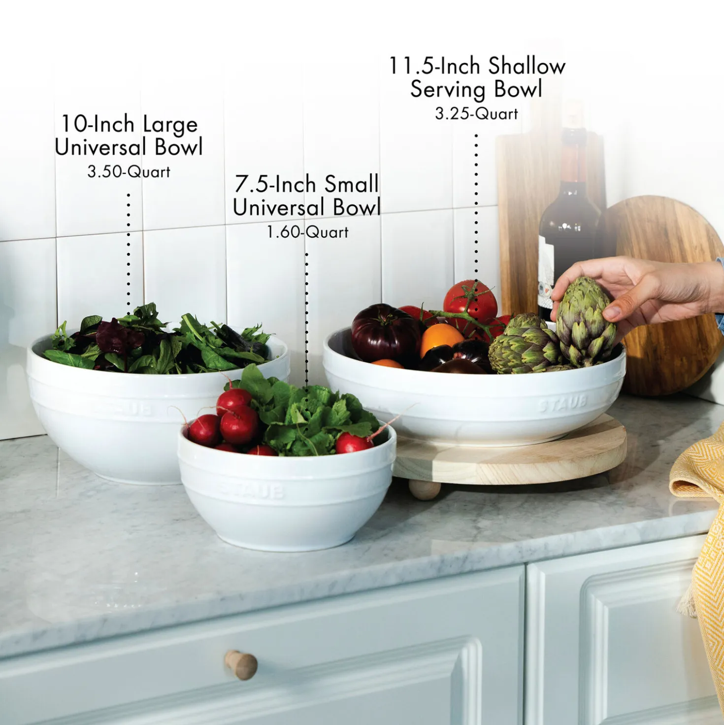 11.5-inch, Shallow Serving Bowl, white
