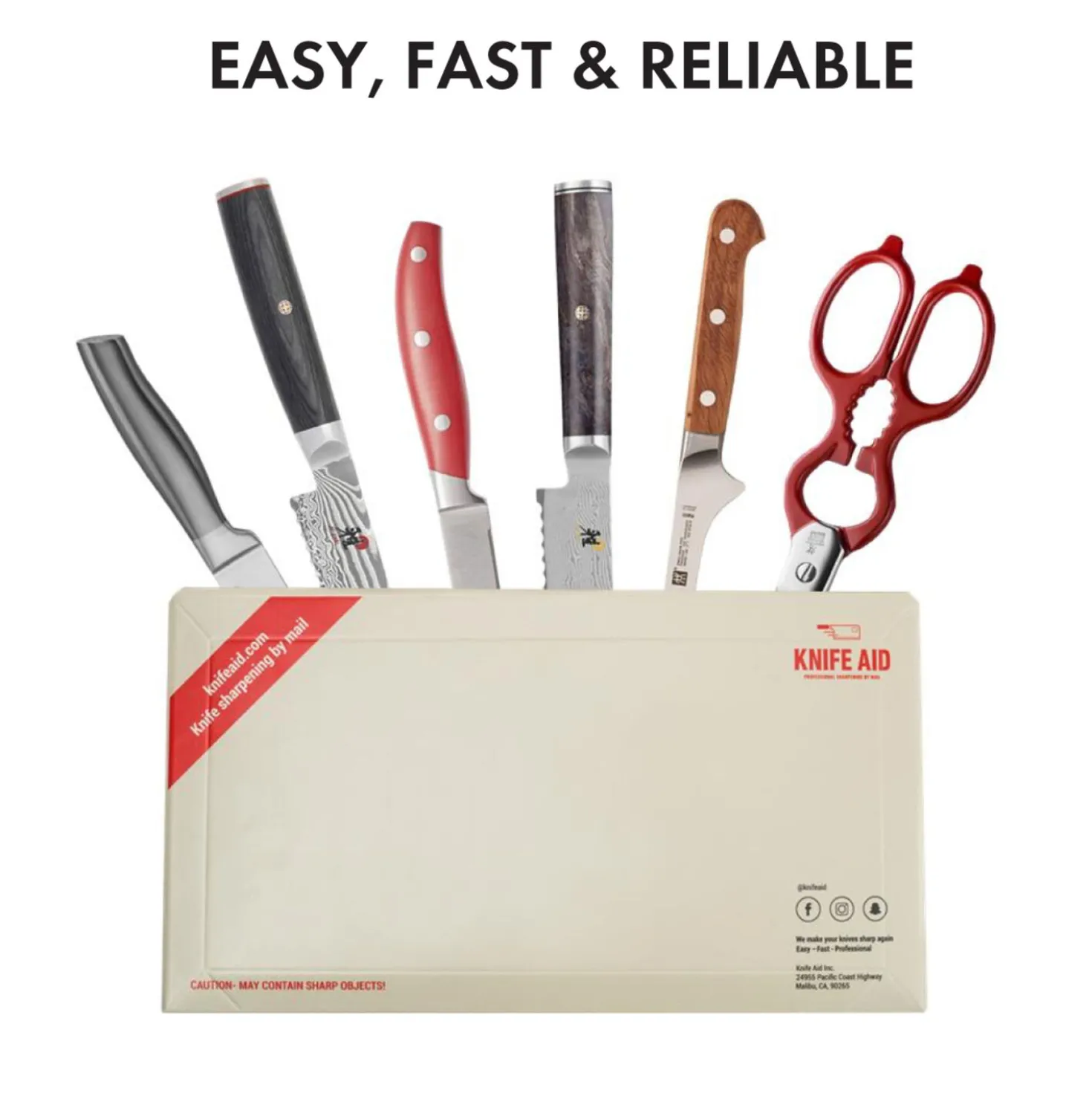 Knife Aid Professional Knife Sharpening by Mail, 7 knives